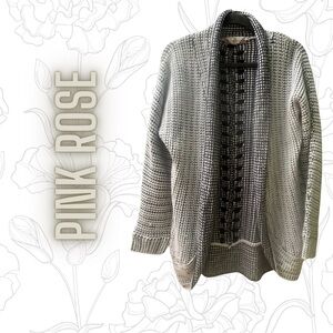 Pink Rose open front cardigan sweater